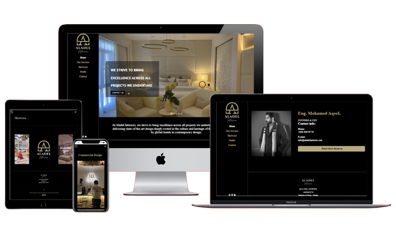 تصميم وتطوير موقع الكتروني العادل للتصميم الداخلي