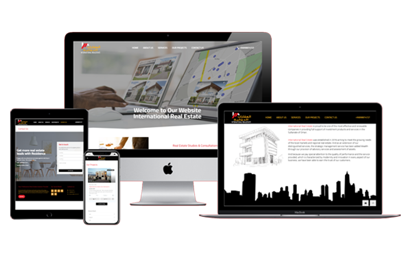 تصميم وبرمجة منصة العقارات الدولية