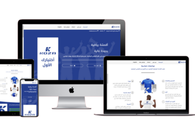 تصميم وتطوير موقع الكتروني كوزا للرياضة